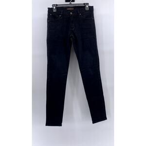 JAMES JEANS Women's Black Solid James Twiggy Regular-Fit Denim Jeans SZ 28